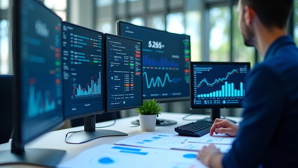 Tableau de bord analytique financier moderne avec données de marché et graphiques de performance